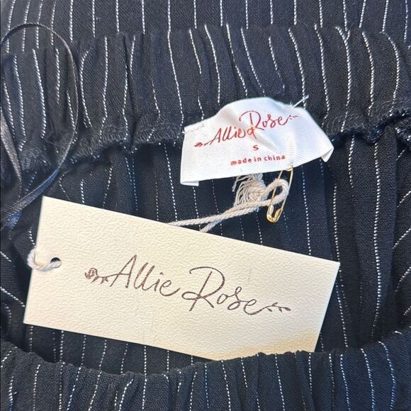 New Allie Rose Black and White Linen Striped Strapless Jumpsuit S - Picture 4 of 4